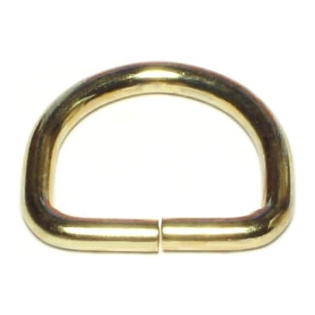 Midwest Fastener 1/8" x 1-1/8" Brass D-Rings 1 12PK 68632